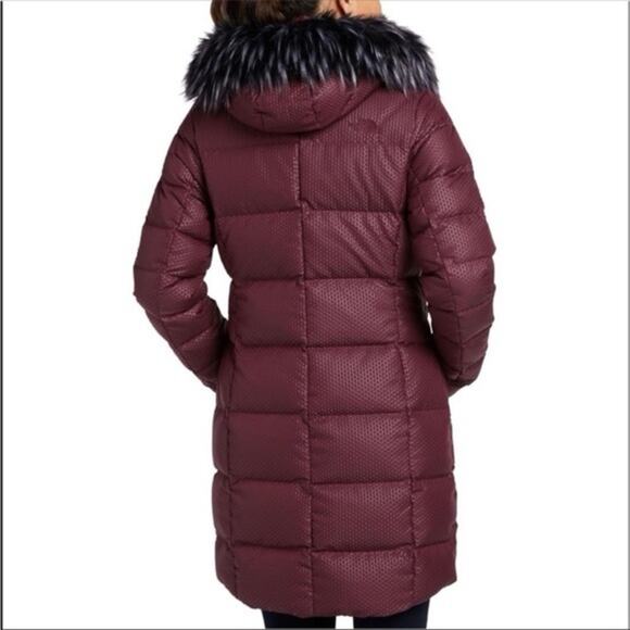 THE NORTH FACE fur hooded down parkina in deep red burgundy size S - Picture 15 of 16